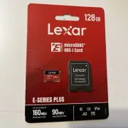 Lexar E-Series Plus 128GB Micro SD Card, microSDXC UHS-I With Adapter