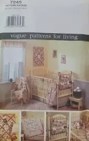 Vogue Patterns For Living Baby Nursery Decor Quilt Diaper Holder Organizer Uncut