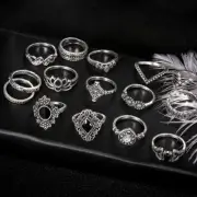 Women Stackable Joint Retro Stone Crystal Stacking