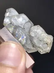 Rainbow Apatite With Faden Growth Formation Having Byssolite Inclusions