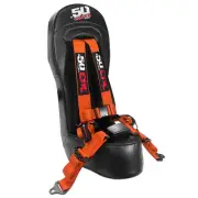 RZR Bump Seat & Orange Harness w/Auto Buckle Polaris XP 1000 Turbo S 900/1000