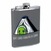 Book Turtle Em1 Flask 8oz Stainless Steel Hip Drinking Whiskey