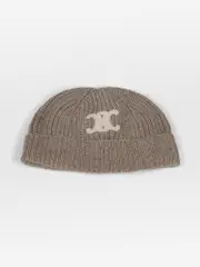Beige Cashmere Triomphe Beanie