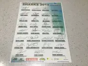 NRL CRONULLA SHARKS TEAM SIGNED POSTER PRINT- RUGBY STORM PANTHERS EELS ROOSTER1