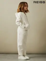 Reiss Cream Ula 9-13 yrs Cotton Blend Boucle Hoodie and Joggers Set (E38873) | $150