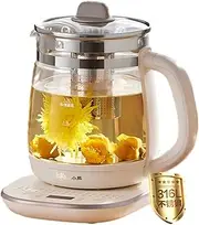 New Bear Electric Kettle, 2L Health Pot Electric Kettle with 16 Functions, 24H Smart Timer & Keep Warm, 316L Stainless Steel Filter & Heating Plate, BPA-Free Glass, 220V for Home/Office (White)
