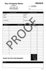 1000 Custom Invoices / 2 Part Carbonless / 5.5 x 8.5 / TMG052