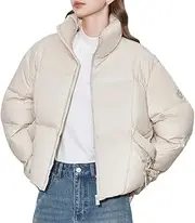 [Generic] Women's Multi-Color Stand Up Collar Short Down Jacket Short Casual Loose Thick Retro Cut Down Jacket
