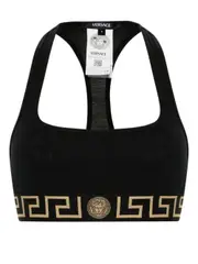 [Versace] Versace-Bralette Con Scollo Rotondo E Bordo Greca-Donna 3