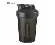 Sport Fitness Water Bottle Cycling Drink Cup DIY Plastic Shaker Bottle Water Cup-black