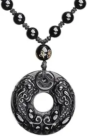 [Generic] Natural Obsidian Pendant/Crystal Pendant+Bead Chain/Pixiu Safety Buckle Pendant/Valentine's Day, Christmas,