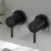 1 Set of Cefito Bathroom Wall Taps Bath Basin Tap Brass Shower Tap Black