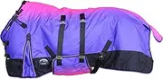CHALLENGER 74" 1200D Turnout Waterproof Breatheable Ripstop Rain Horse Sheet Light Winter Blanket Coat Cover Ombre Pink Purple Bellyband Leg Straps 393B