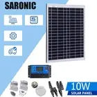12V 10W Mono Solar Panel Kit Home Camping Boat Battery Charger Power Waterproof