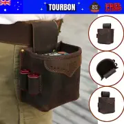 Tourbon Leather Shooting Game Skeet Trap Shells Belt Pouch 12GA Ammo Holster Bag