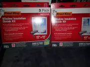 2 Frost King 42 x 62 in Window Film Insulation Kits 3 in each, 6 total kits