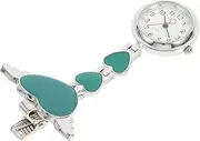 [Holibanna] Pocket Watch Lady Fob Watches for Nurses Silver For Women Watch Fob Nurses Watch Chain Nursing Clock Vintage Nurses Hanging Watch Clip Fob Watch Women's Watches Glass Green