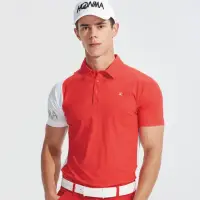 在飛比找momo購物網優惠-【HONMA 本間高爾夫】男款拼色防曬短袖POLO衫 吸濕排