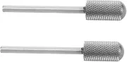FRCOLOR Nail Prep Kit 2pcs Tungsten Steel Nail Polishing Drill Bits Round and Cylinder Grinding Heads for Dead Skin Removal