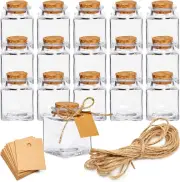 BLUE PANDA 15 Pack Small Glass Bottles with Cork Stoppers - Mini Jars with Cork