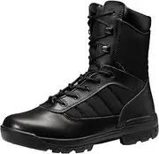 [Thowi] Tactical Boots，Super Lightweight &Breathable Military Boots with Side Zipper for Men Black