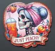 5 Pc - Just Peachy - Acrylic Planar Resin Flatback Charms For Badge Reels