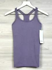 Lululemon Ebb To Street Tank w/ Built In Bra Size 6 B/C Purple Ash PPAS 76950.