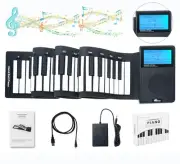 Portable Roll Up 88 Keys Piano Keyboard with LCD Display, Digital Electric Ha...