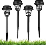 Solar Fly Zapper - Electric Moth Zapper Lamp - Decorative Gnat Catcher Outdoor Lighting for Balcony Relaxation Camping Trip Backyard BBQ RV Travel