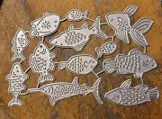 12 assorted Fish Metal Cutting Die Set Birthday Greeting Card Scrapbooking