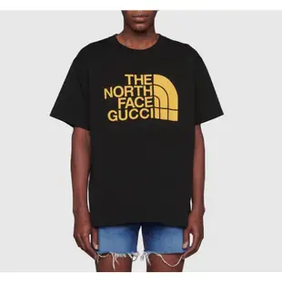 【吉米.tw】代購GUCCI x TNF 聯名北面The North Face 黑色 英文LOGO 短袖T恤 短TEE