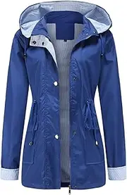 [MODFUL] Womens lightweight Jackets Waterproof Rain Jacket Windbreaker Outdoor Trench Coats With Hood