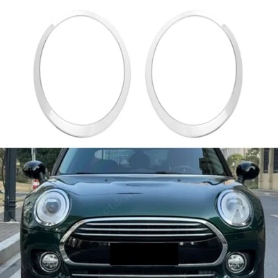 Pair Headlight Trim Ring Cover L+R Chrome For Mini Cooper Clubman F54 2014-2019 (for: Mini)
