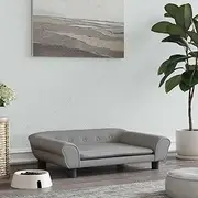 Luxury Velvet Dog Bed, Light Grey, 70x48x22 cm - Durable Pine Wood Frame, Stylish Pet Sofa for Small Dogs, Maximum Load 50 kg, Comfortable Foam Padding