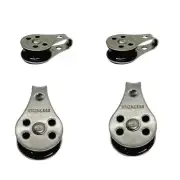 1/4" Marine Pulley Block Wire Rope Hoist Lift Puller T304 Stainless Steel 4 Pcs