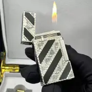 S.T. DP Ligne 2 Twill Carved Lighter Ping Sound Gas Refill For Smoking Cigarette