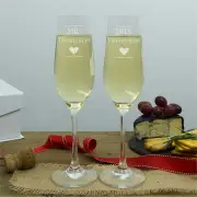 Mr & Mrs Personalised Crystal Flutes