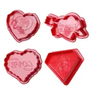 4 PCS Biscuit Mold Valentine s Day Theme Cookie Cutters Fondant Cookie Stamper