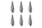 6PK Linen House Aria Silver Cotton/Bamboo Quick Dry Soft Hand Towel 40x71cm Grey