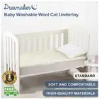 Kid Baby Cot Wool Underlay Standard Washable Mattress Underblanket Fitted Topper