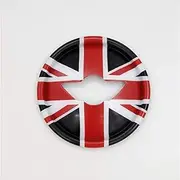 ABS Plastic Steering Wheel Decal Frame Trim Cover for Mini Cooper F54 Clubman F55 Hardtop F56 Hatchback F57 Covertible F60 Countryman 2014~2021 (Union Jack Red&Black)