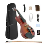 5 string 4/4 Electric Violin guitar-Shaped Solid wood Ebony Fittings Case Bow