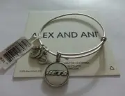 Alex and Ani New York NY Jets NFL Football Charm Bangle Bracelet NWT Silver