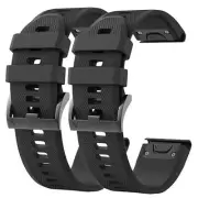 2 Pack Compatible with Garmin Fenix 5 / Fenix 6 / Fenix 7 black/black