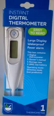 Rite Aid Digital Thermometer Easy to Read Waterproof Fever Alarm