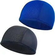 [XENQITO] 2 Sets of Skull Cap Running Hat Cycling Hat Bicycle Base Hat Thin Summer Moisture Wicking Breathable Inner Lining Skull Hat for Men Women Jogging Running Hat, Multicoloured