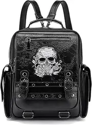 [Dajingkj] Fashion Women's Mini Backpack Purse Cool Steampunk Handbags Gothic Retro Pu Leather Rucksack Girls School Bag