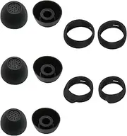 Ear Tips for Samsung Galaxy Buds FE Earbud Accessories, Replacement Silicone Ear Tips and Wings, 3 Pairs, Black