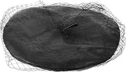 [JEWEDECO] Beret Hat French Fascinator Beret Veil Elegant Decorative Hat for Parties and Weddings Black