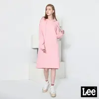 在飛比找樂天市場購物網優惠-Lee 長版小LOGO長袖連帽厚T恤 Modern 女 粉紅